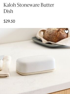 West Elm Stoneware Butter Dish in White